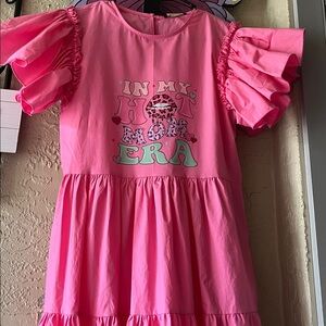 Chepe Pink Ruffled ladies Dress with ruffles sleeves. Perfect for summer.!